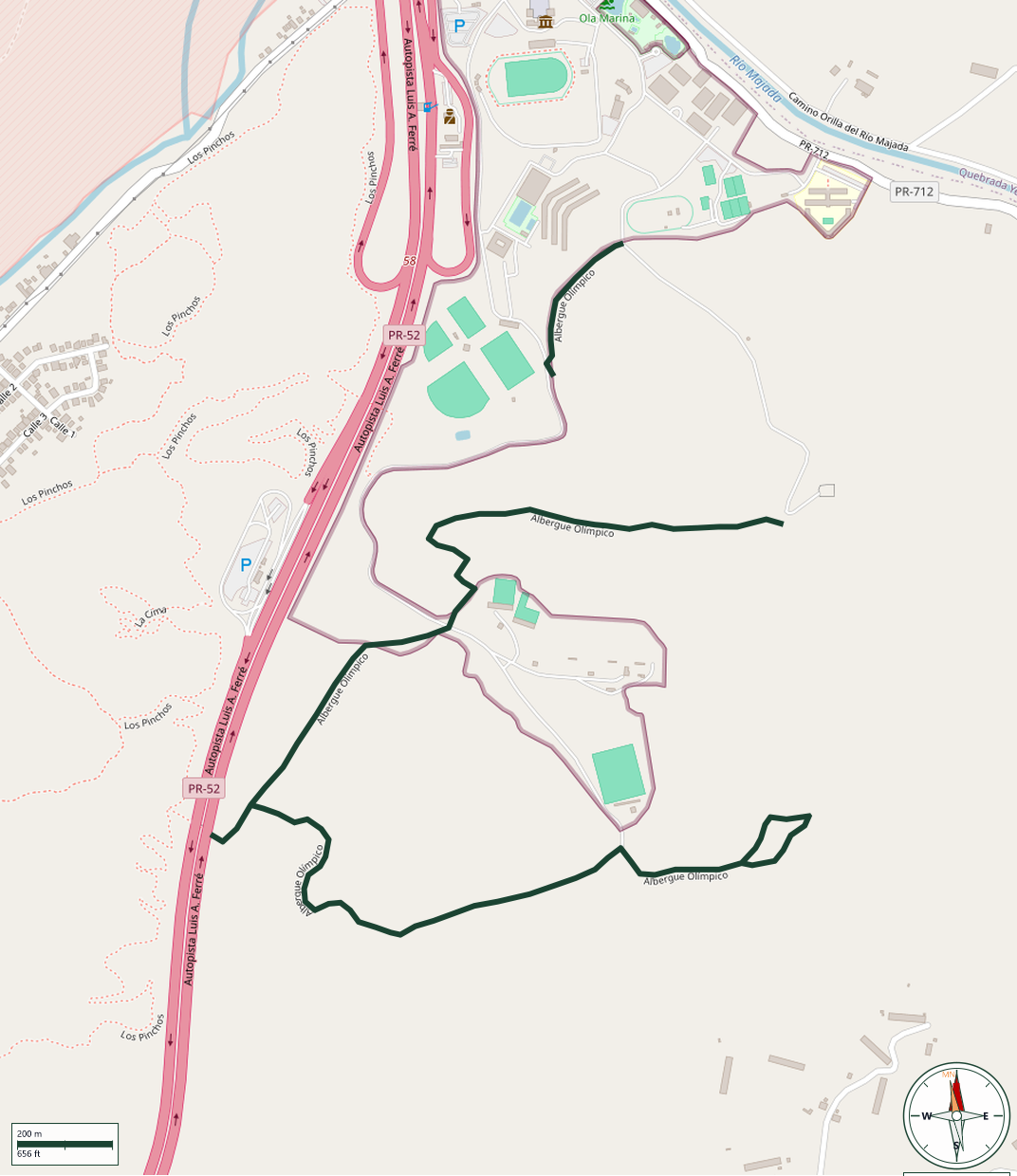 Mapa de Albergue Olímpico