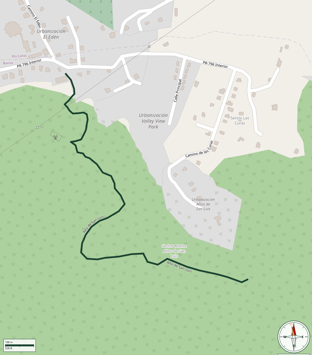 Map of Alto de San Luis