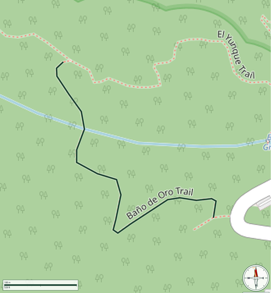 Mapa de Baño de Oro Trail