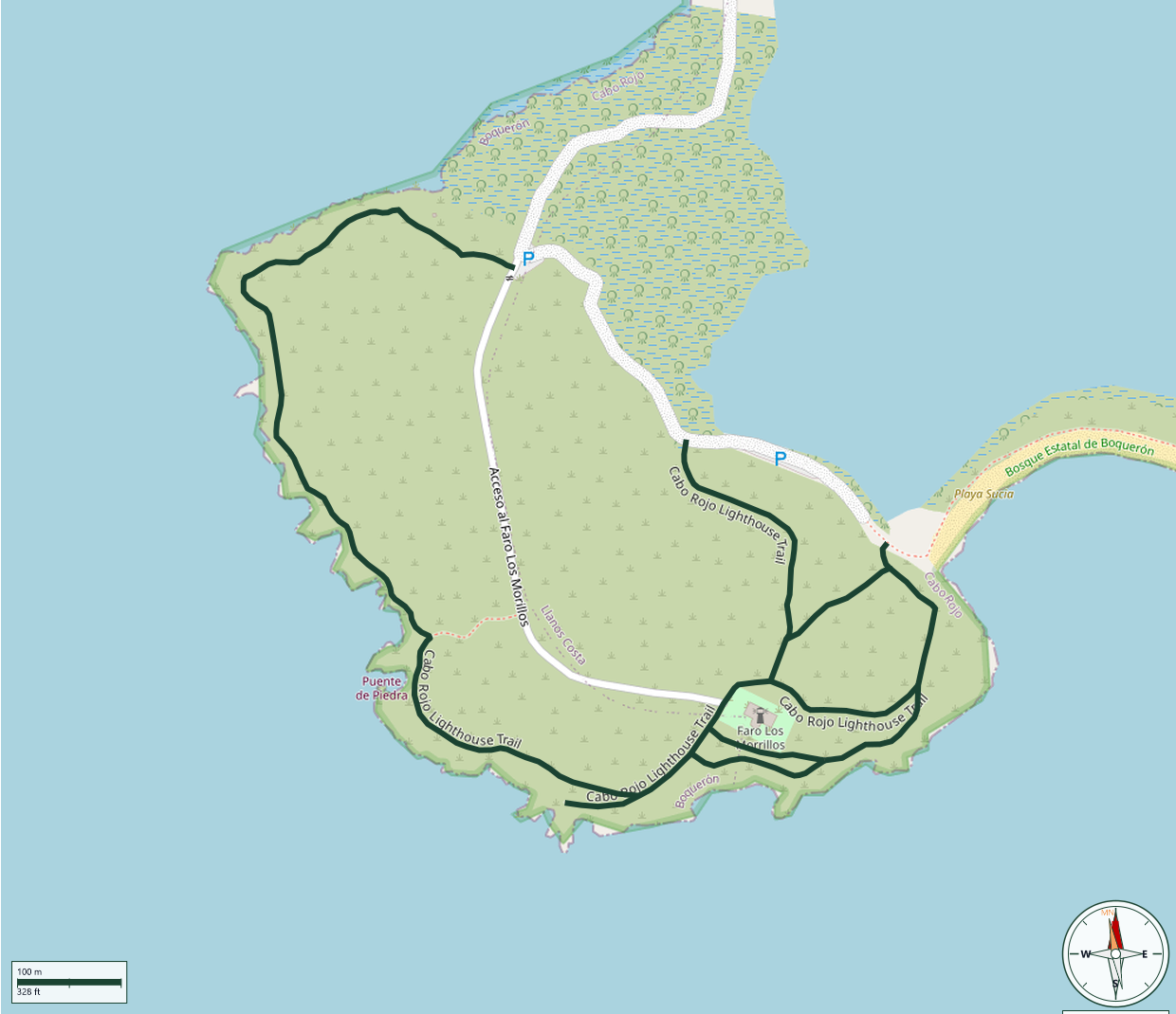 Mapa de Cabo Rojo Lighthouse Trail