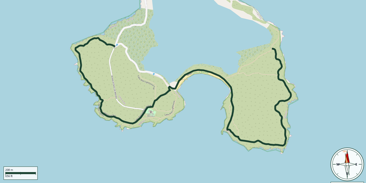 Mapa de Caminata Faro Los Morillos - Playa Sucia