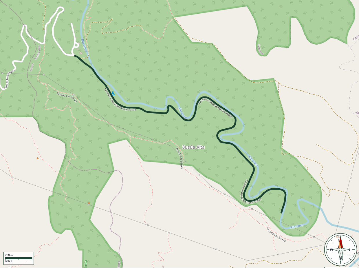 Map of Camino al Bosque Estatal Susúa