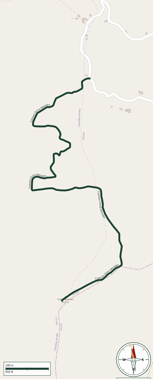 Mapa de Camino Cerro Morales