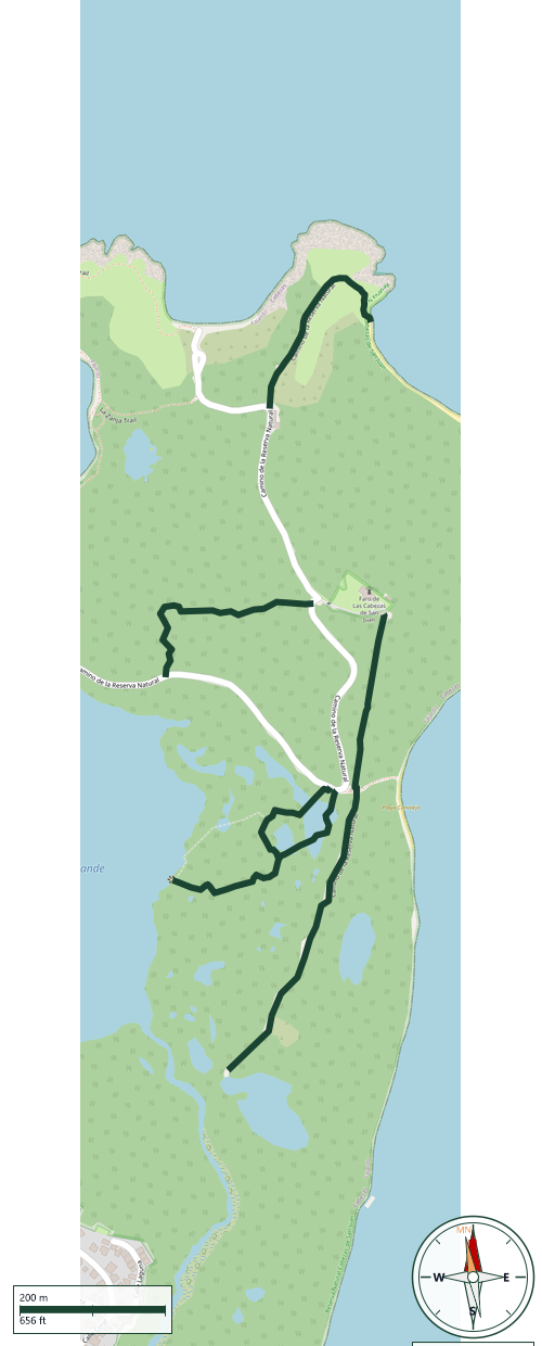 Mapa de Camino de la Reserva Natural