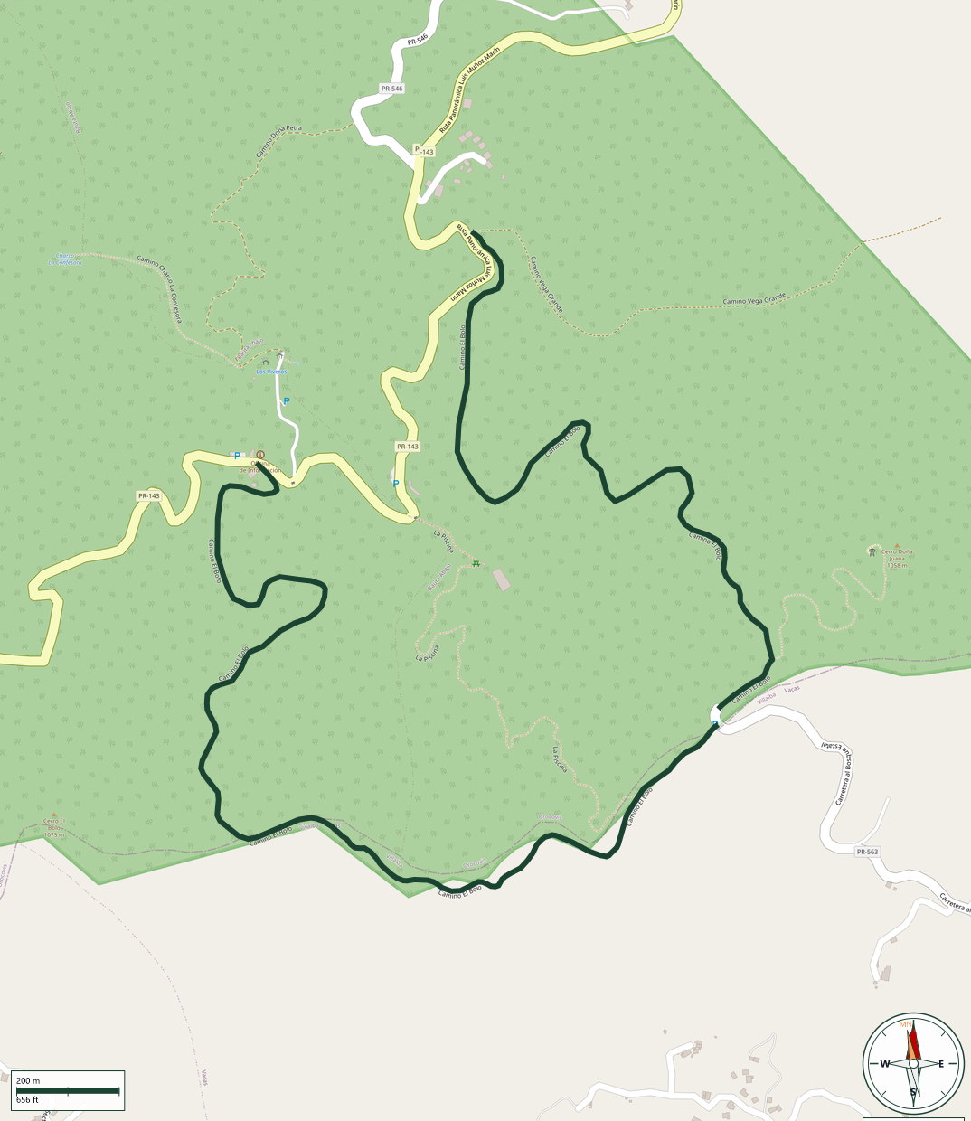 Mapa de Camino El Bolo