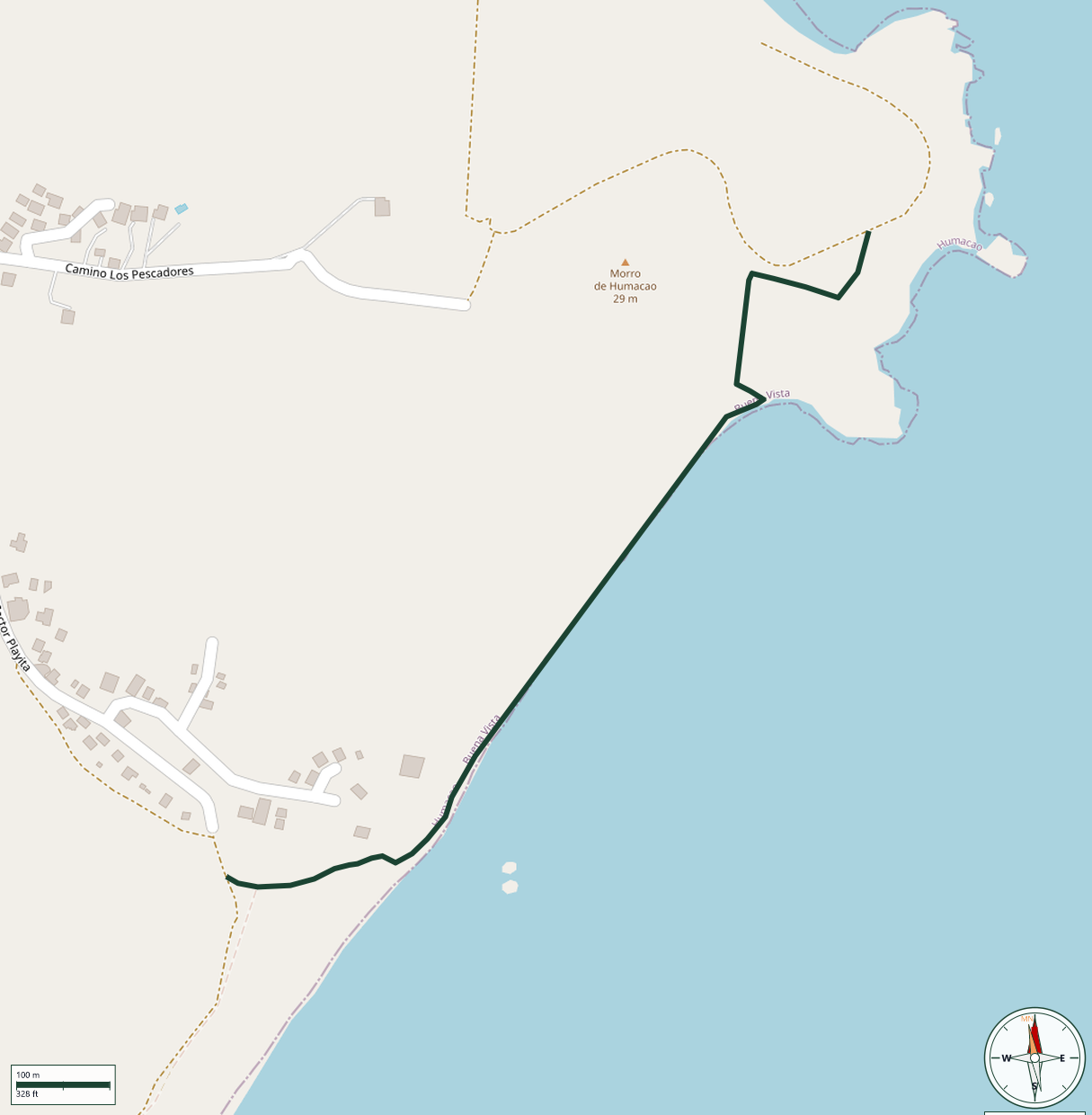 Map of Camino hacia el Morro de Humacao