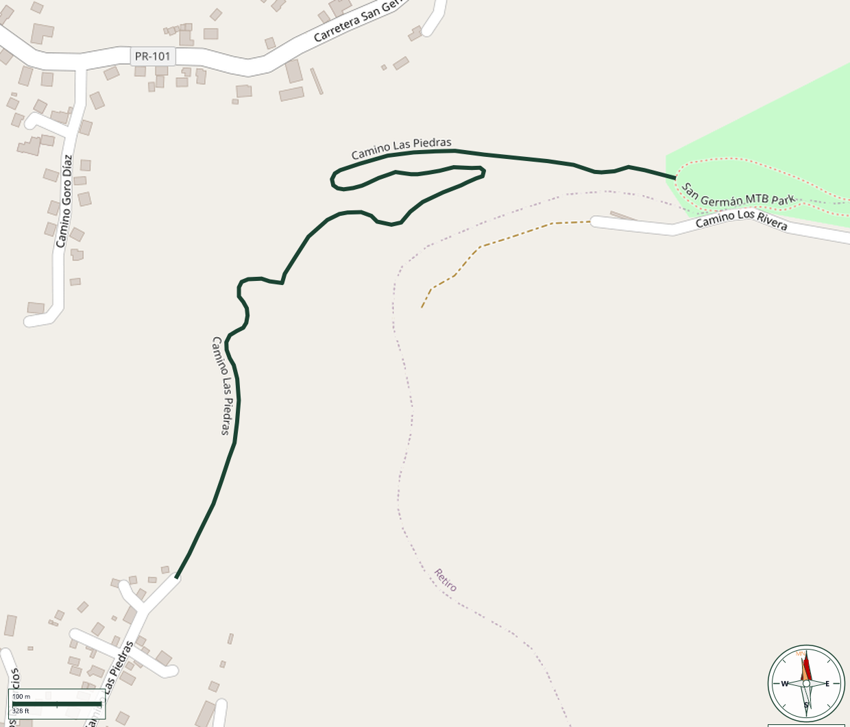Map of Camino Las Piedras