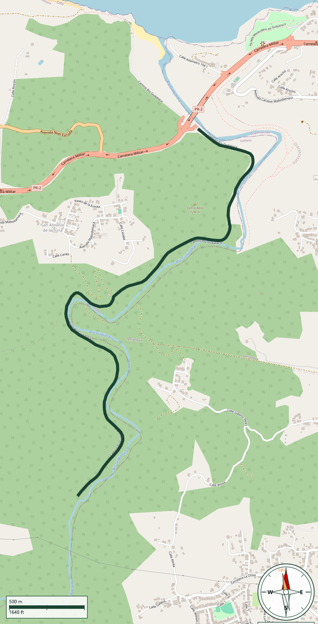 Map of Camino Río Guajataca