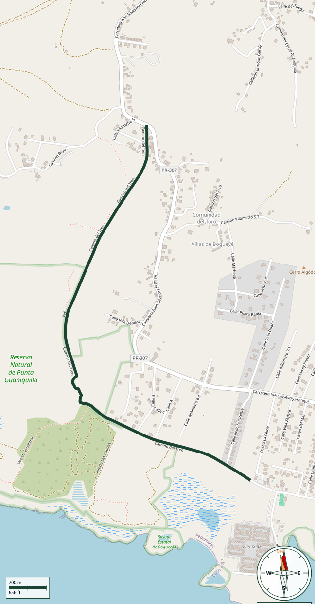 Mapa de Camino Túnel de Guaniquilla