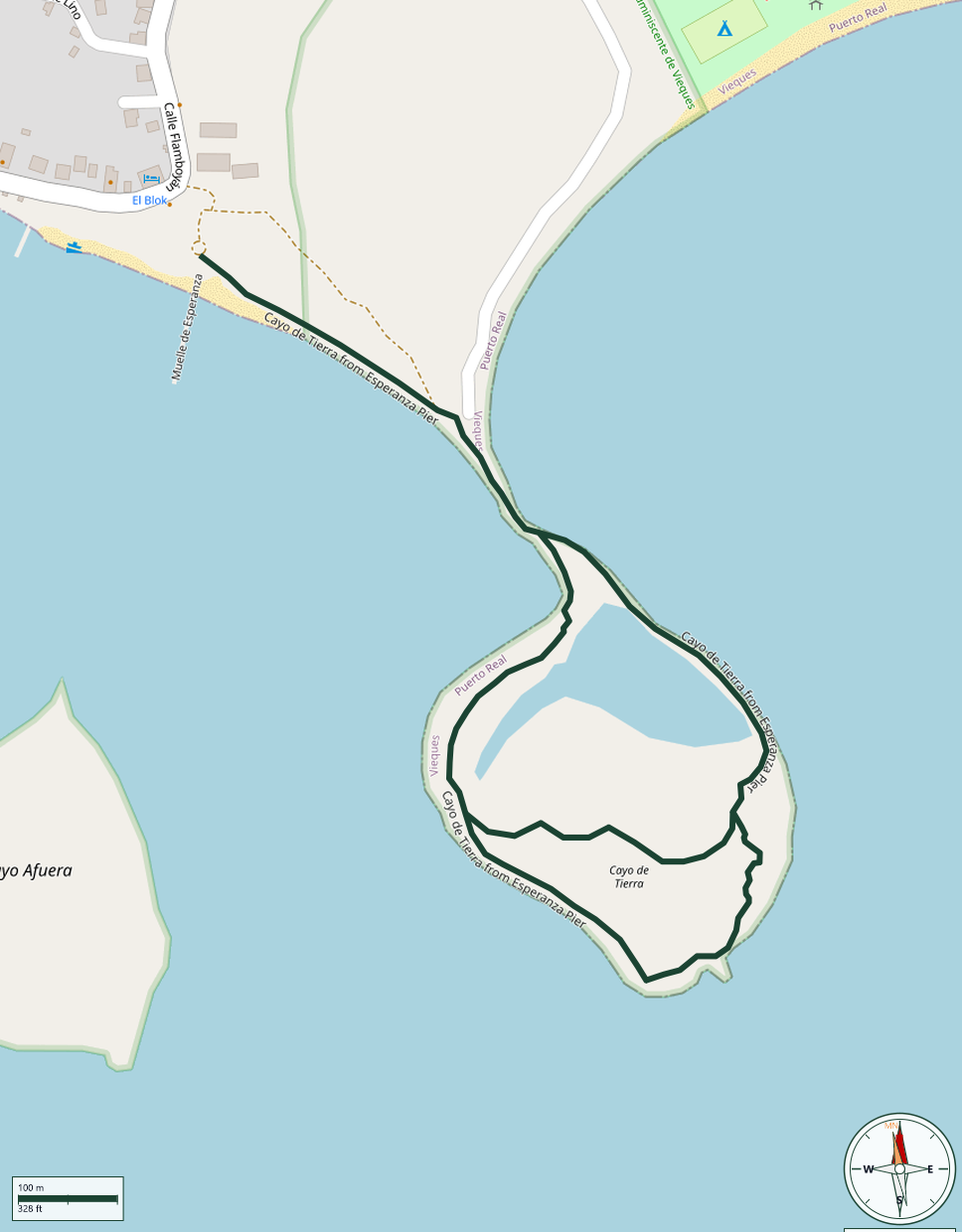 Mapa de Cayo de Tierra from Esperanza Pier