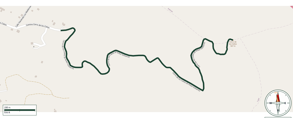 Map of Cerro de los Cielos (El Árbol Solitario)