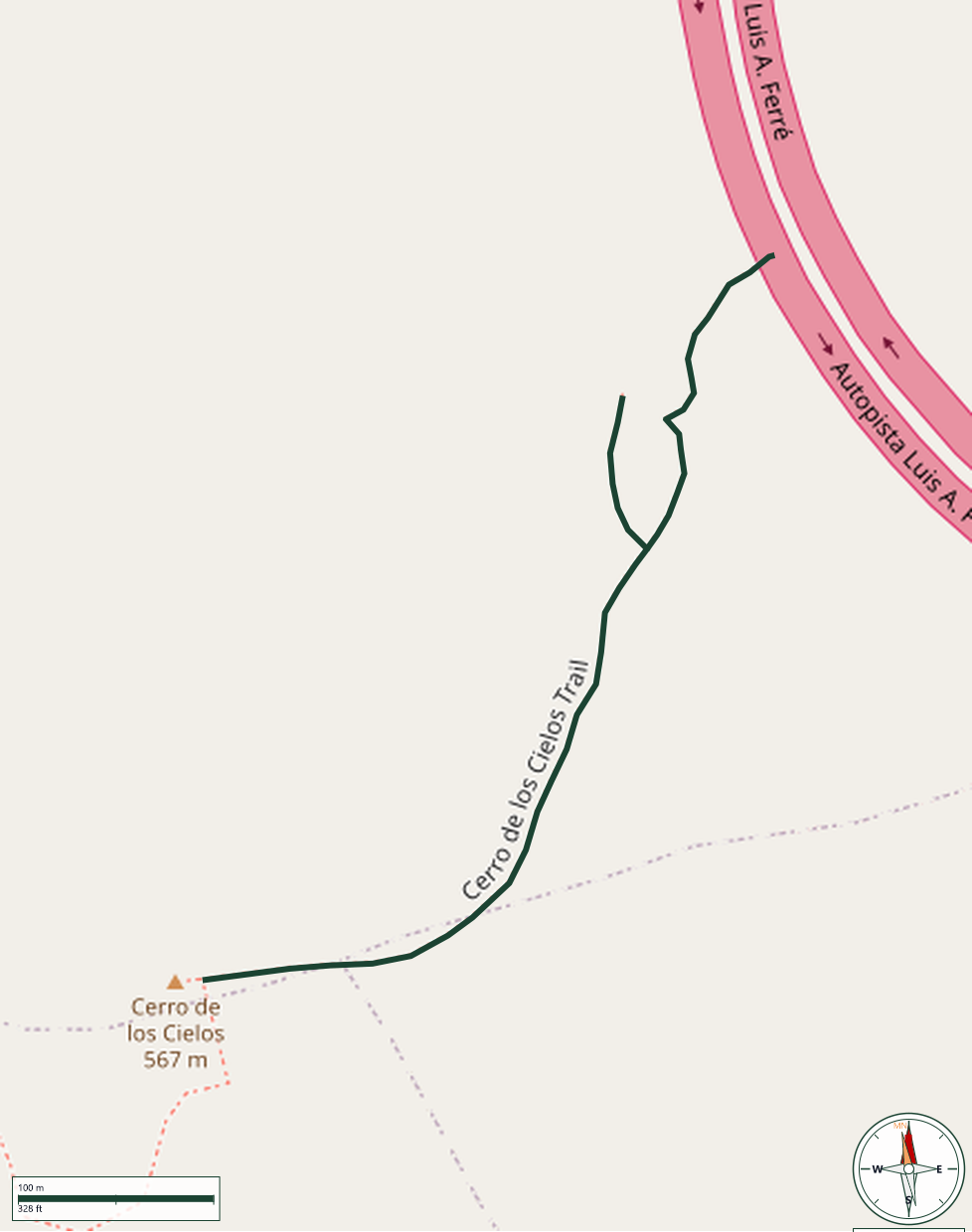 Mapa de Cerro de los Cielos Trail