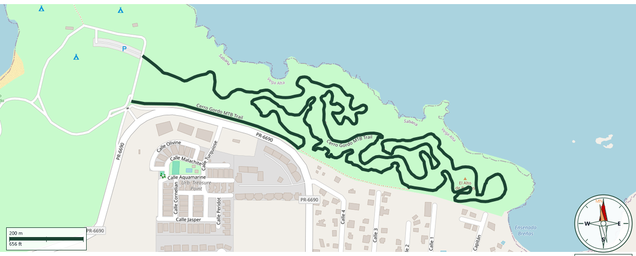 Map of Cerro Gordo MTB Trail