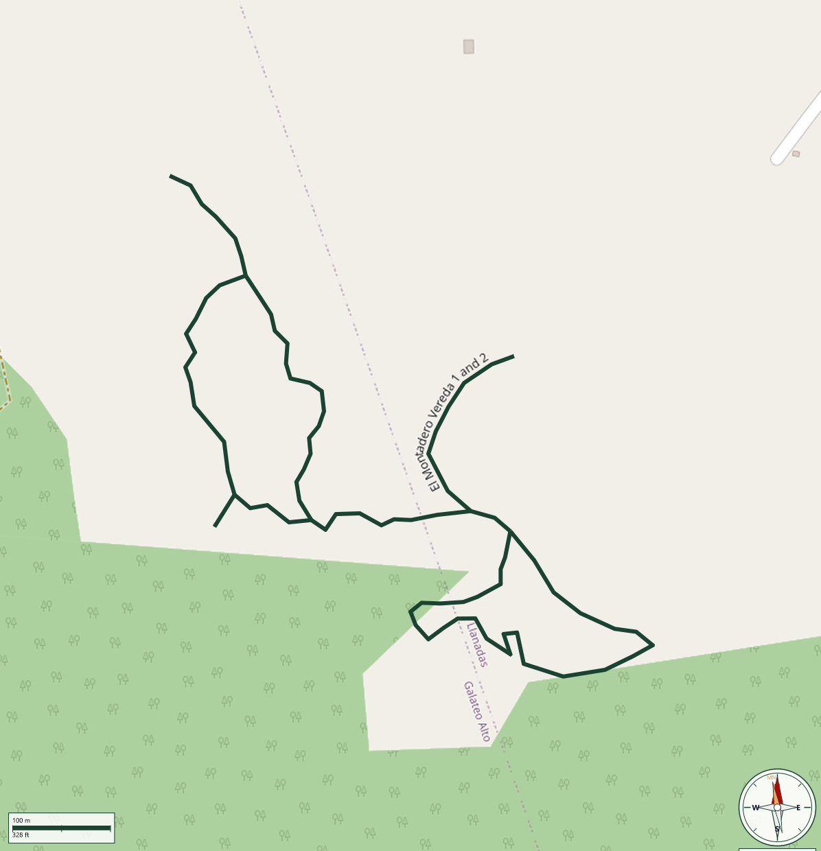 Mapa de El Montadero Vereda 1 and 2