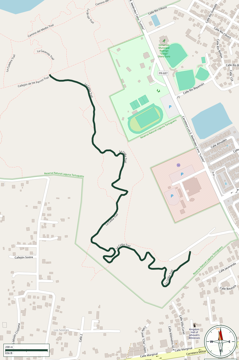 Mapa de La Ceiba Trail