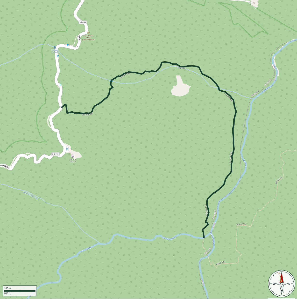 Mapa de La Coca Trail