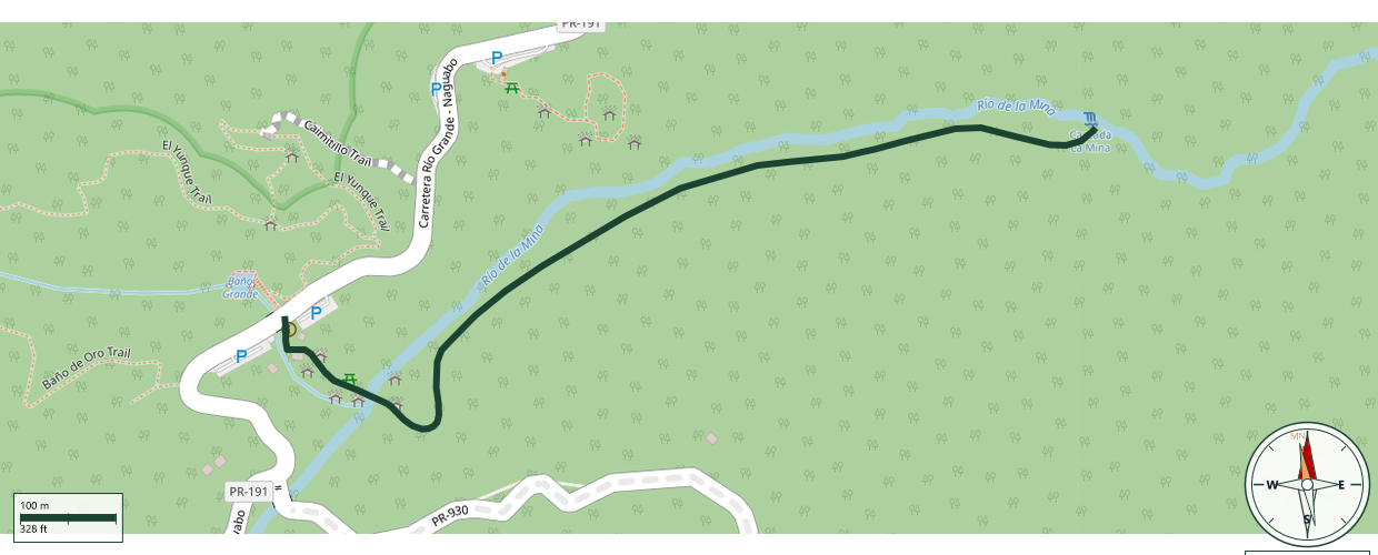 Mapa de La Mina Trail