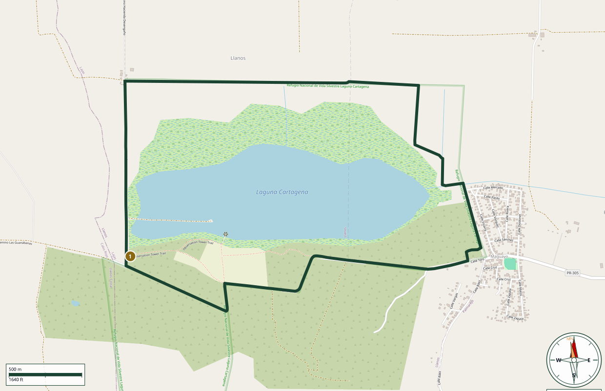 Map of Laguna Cartagena Long Bike Trail