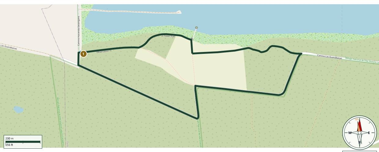 Map of Laguna Cartagena Short Bike Trail