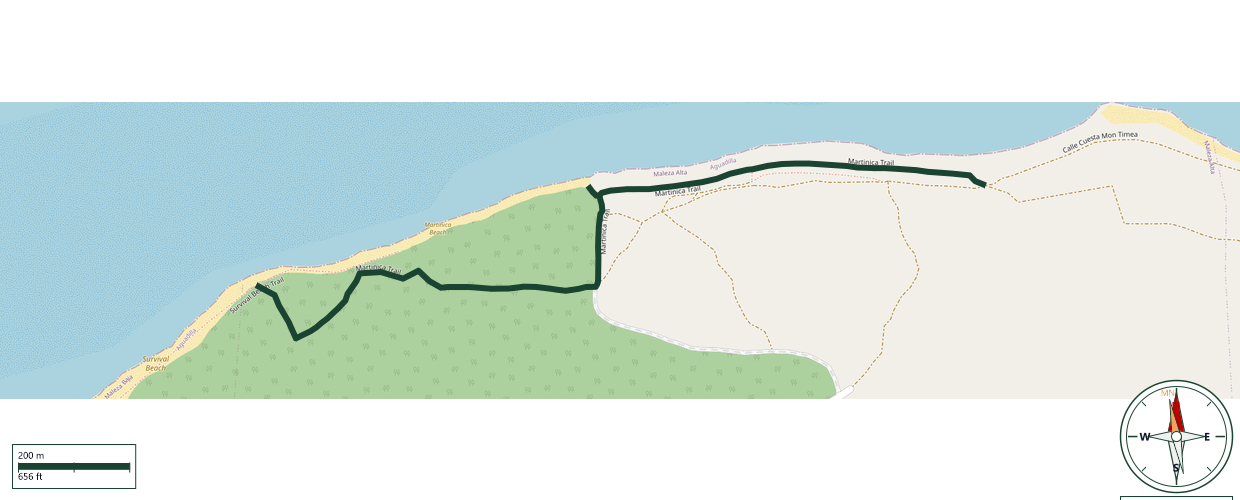 Map of Martinica Trail