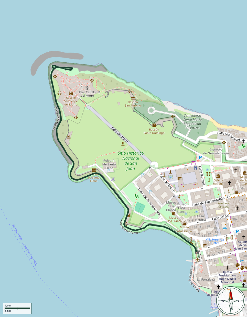 Map of Paseo del Morro