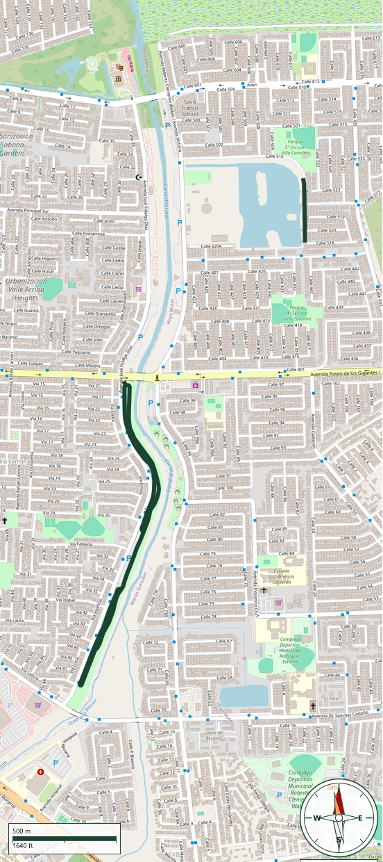 Mapa de Paseo Lineal Blasina