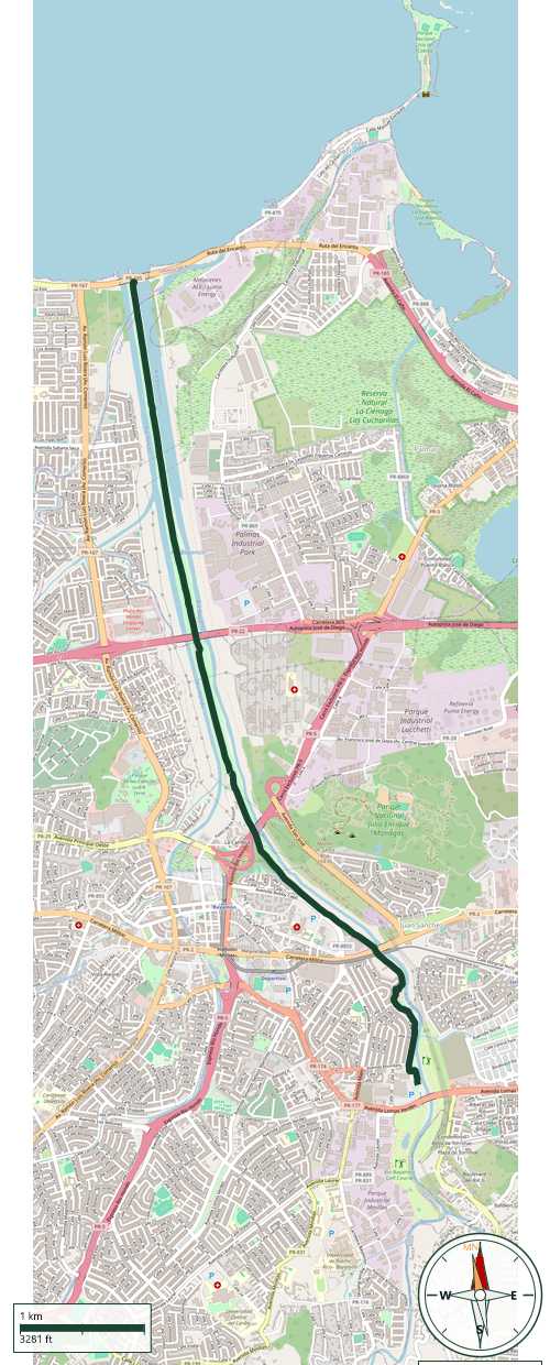 Mapa de Paseo Lineal Río Bayamón (Peatones)