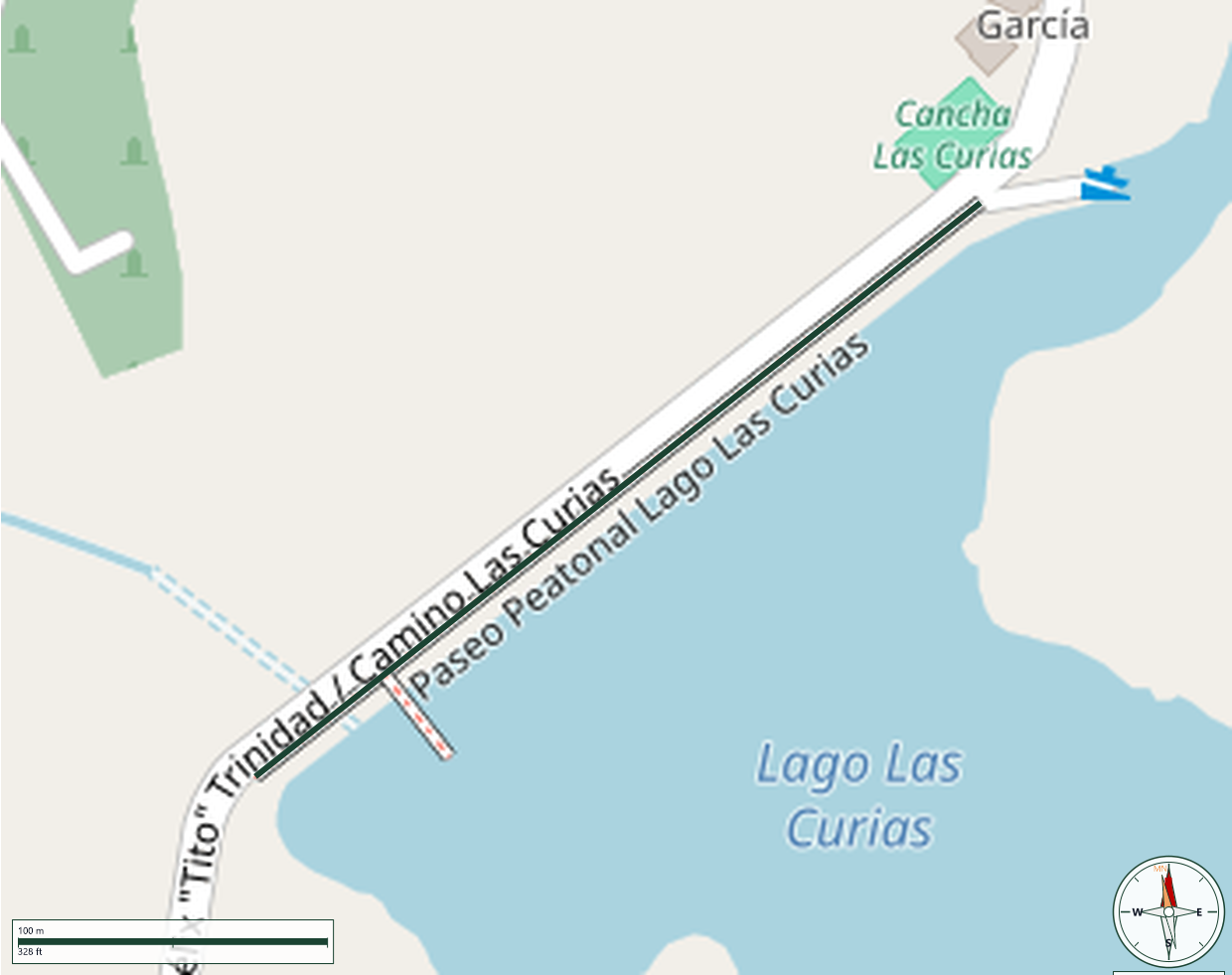 Mapa de Paseo Peatonal Lago Las Curias
