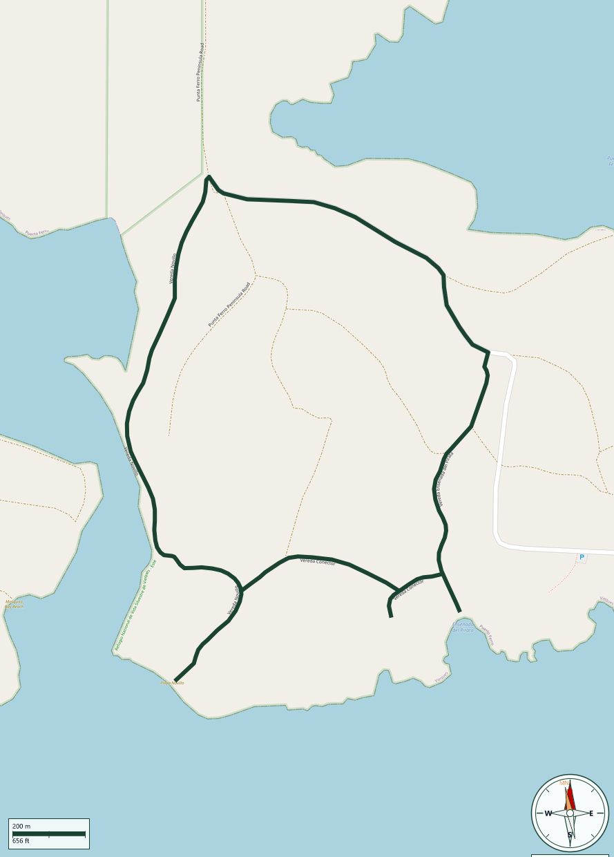 Mapa de Playa Novillo - Ensenada Pirata