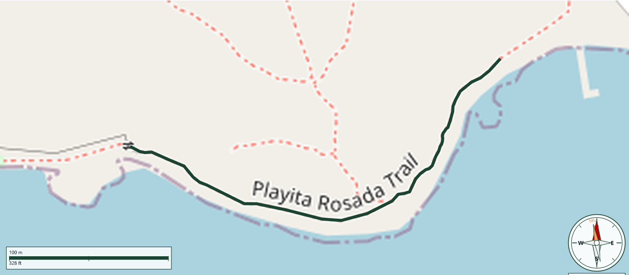 Mapa de Playita Rosada Trail