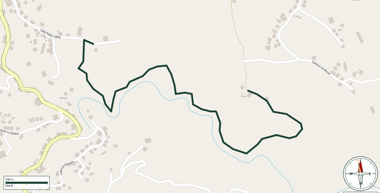 Map of Plumillo - Base Salto Río Frío vía La Garganta