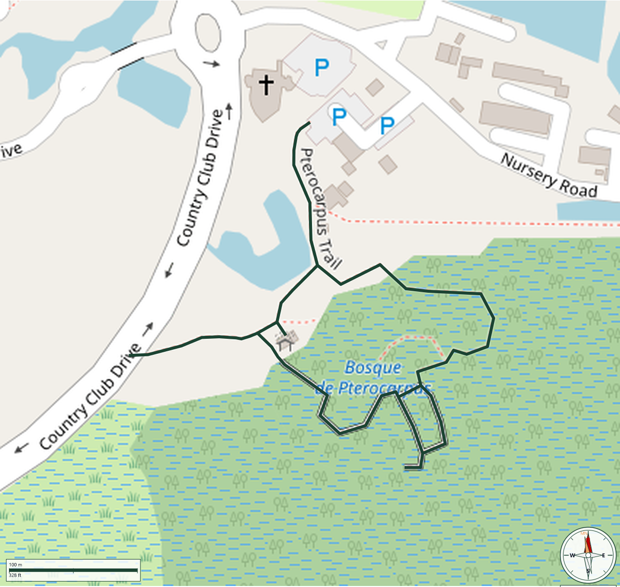 Mapa de Pterocarpus Trail