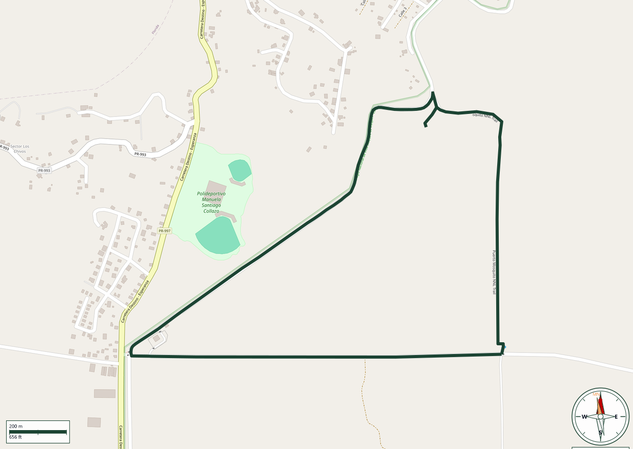 Map of Puerto Mosquito NNL Trail Loop