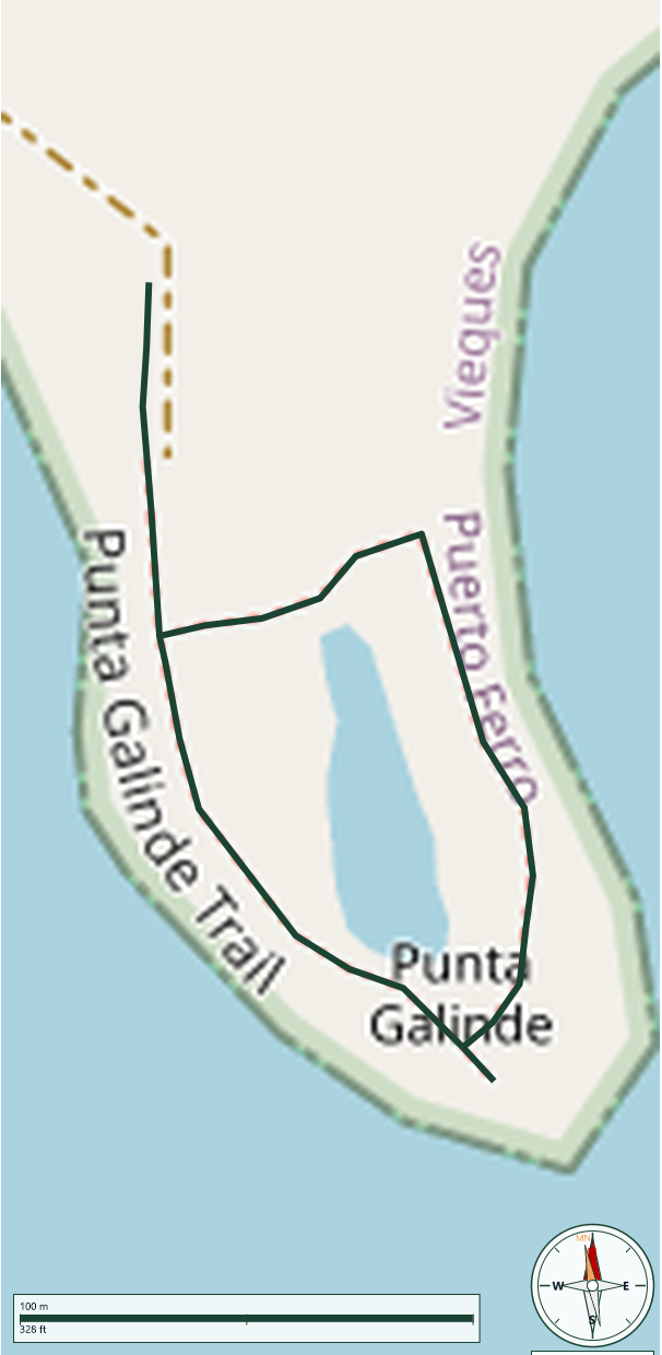 Map of Punta Galinde Trail