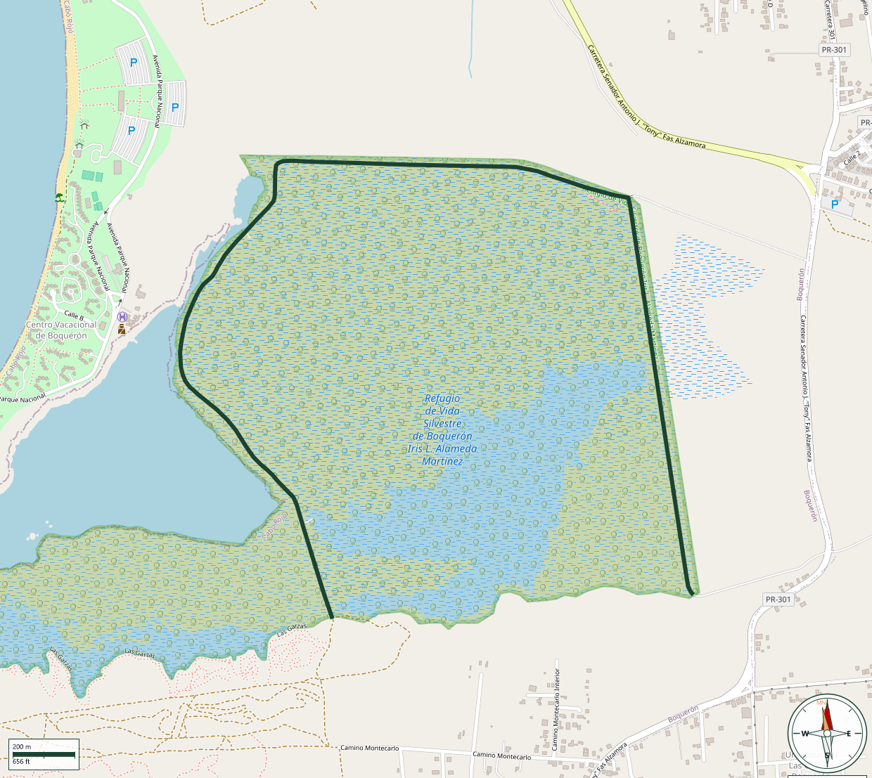 Map of Refugio de Vida Silvestre Boquerón