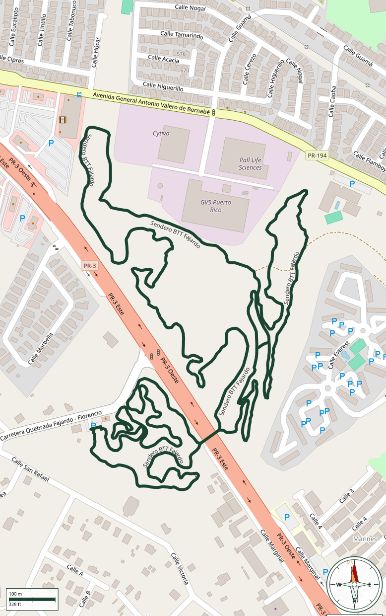 Mapa de Sendero BTT Fajardo