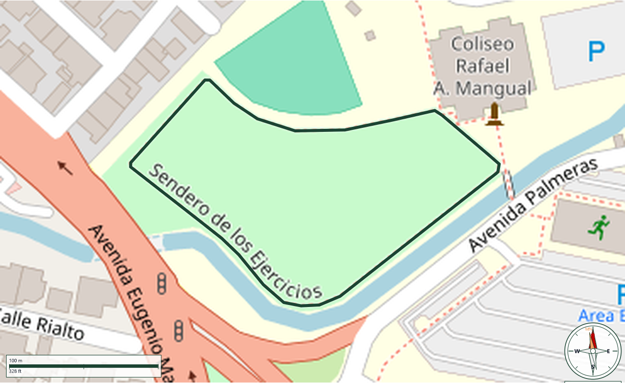 Map of Sendero de los Ejercicios