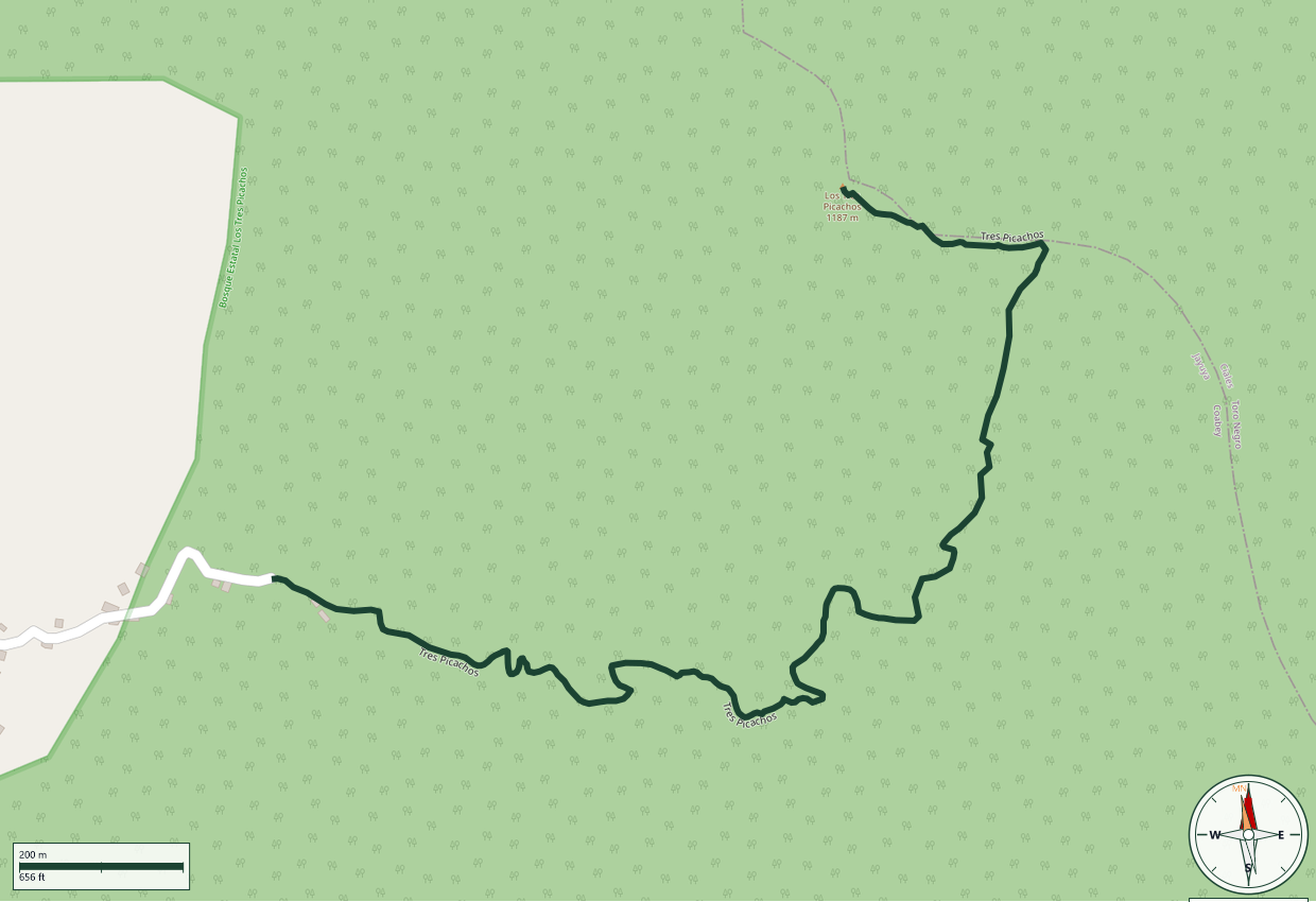 Mapa de Tres Picachos