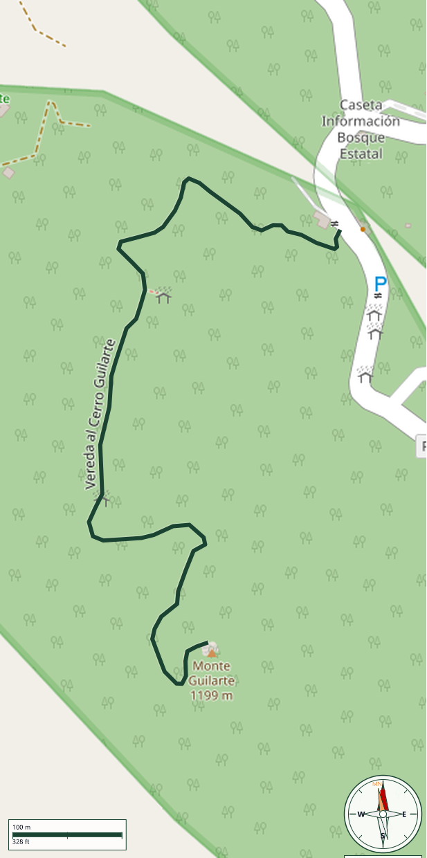 Mapa de Vereda al Cerro Guilarte