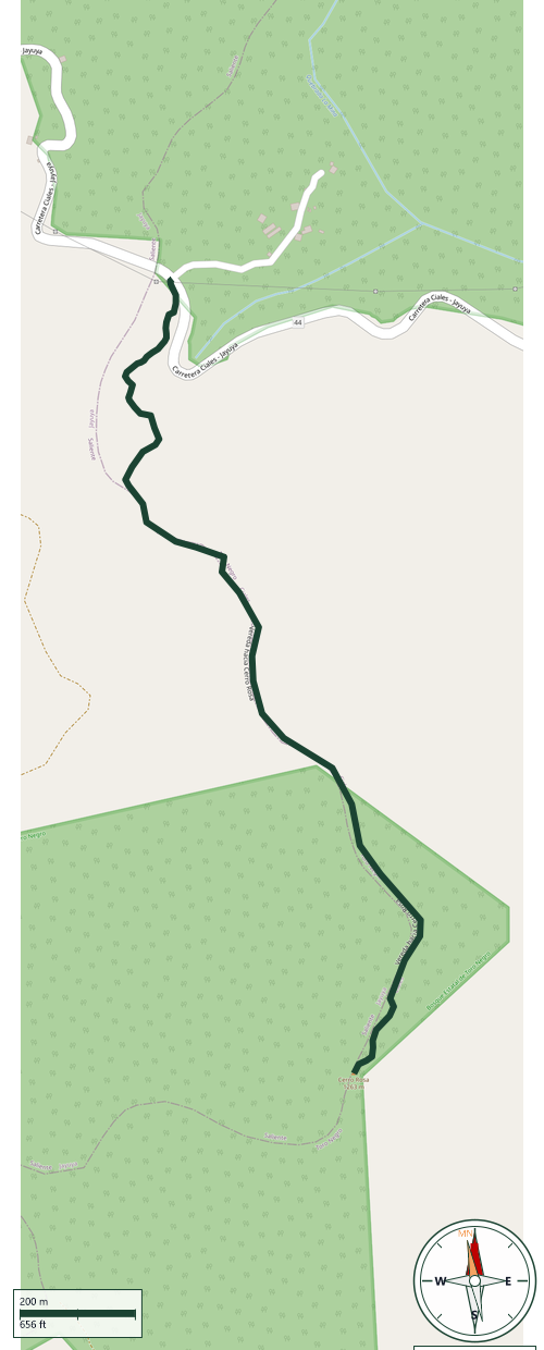 Map of Vereda hacia Cerro Rosa