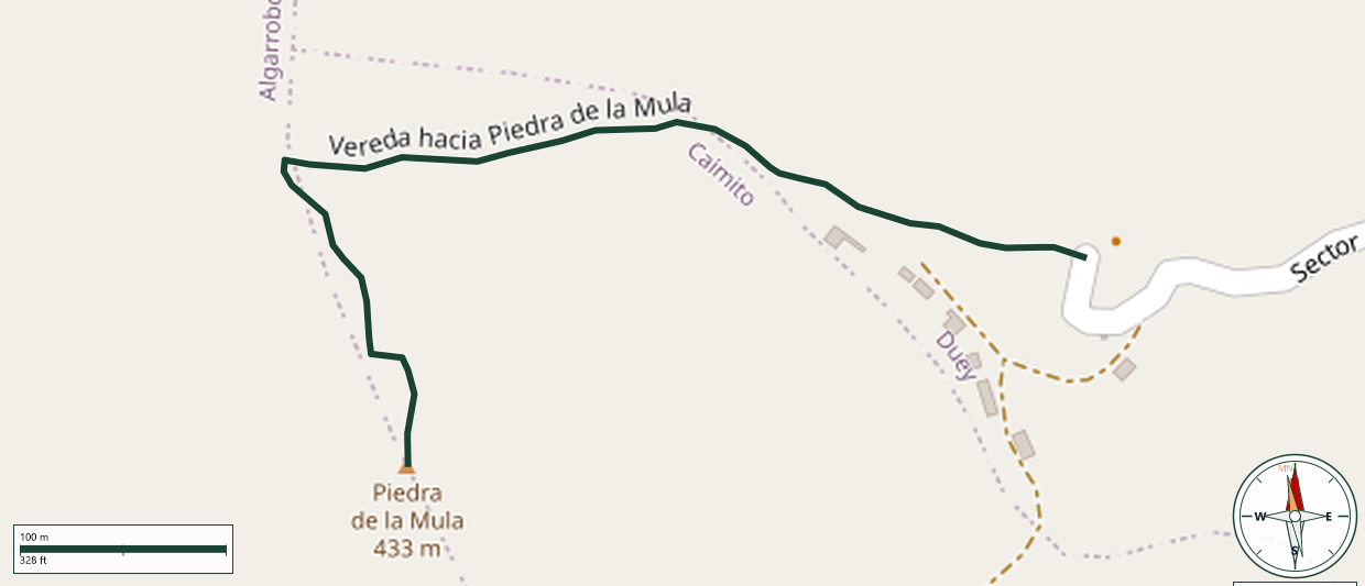 Map of Vereda hacia Piedra de la Mula