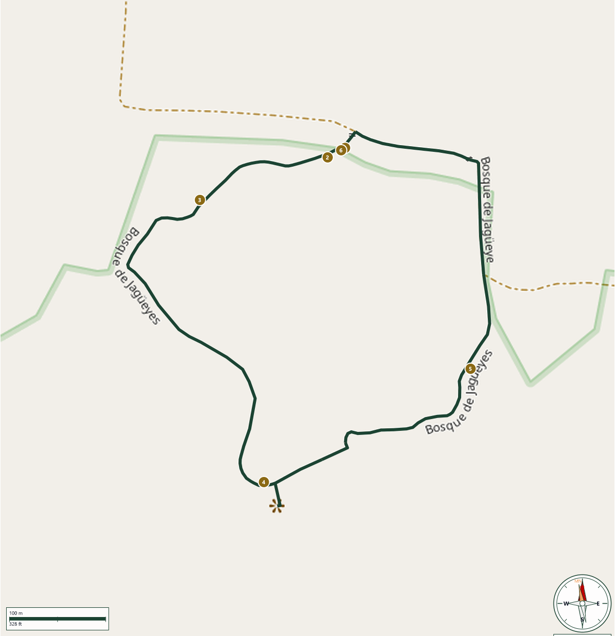 Mapa de Vereda Interpretativa Bosque de Jagüeyes