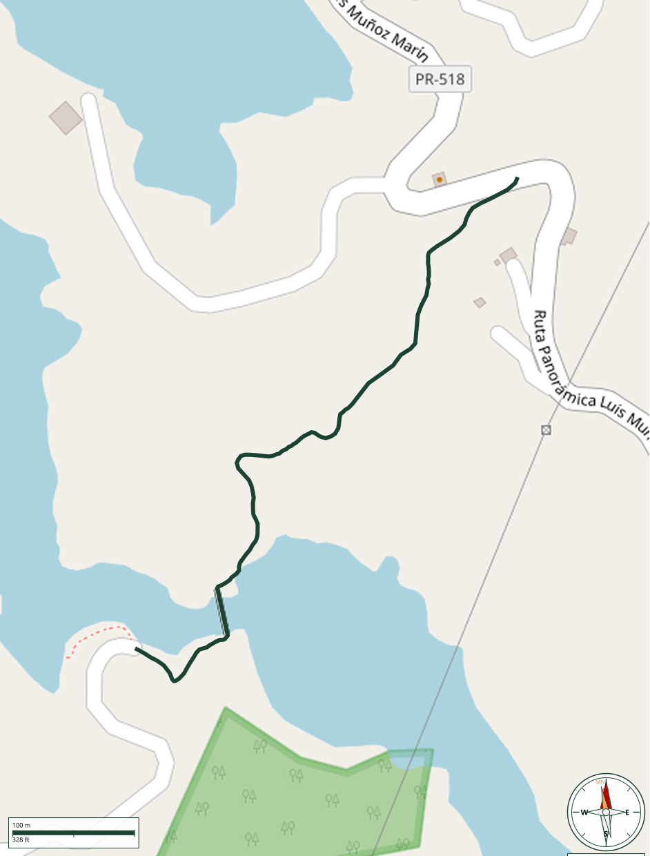 Map of Vereda Puente de Hamaca del Lago Garzas